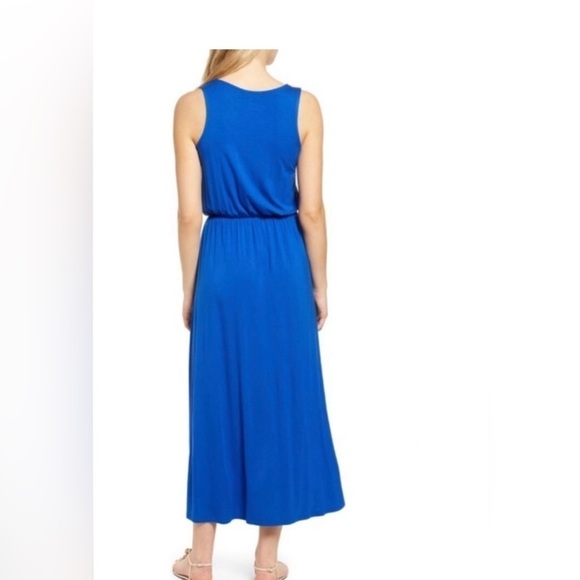 CASLON SLEEVELESS JERSEY BLUE MAXI DRESS NEW - Picture 3 of 5
